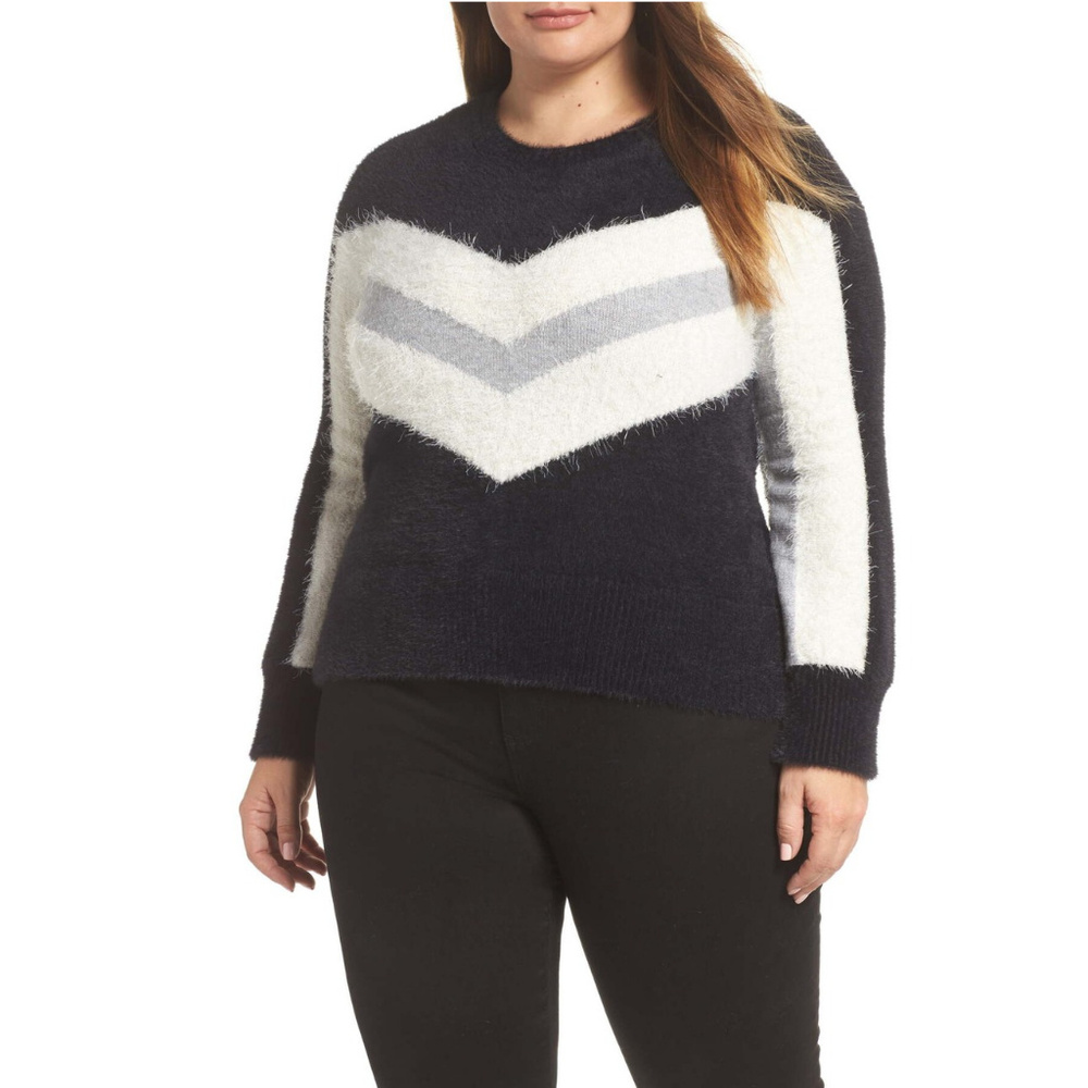 VINCE CAMUTO Plus Size Striped Sweater (Size 1X)